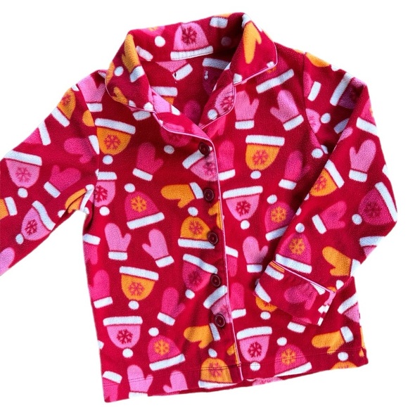 George Girls 2PC Red Fleece Christmas Pajamas 5T - Picture 2 of 4